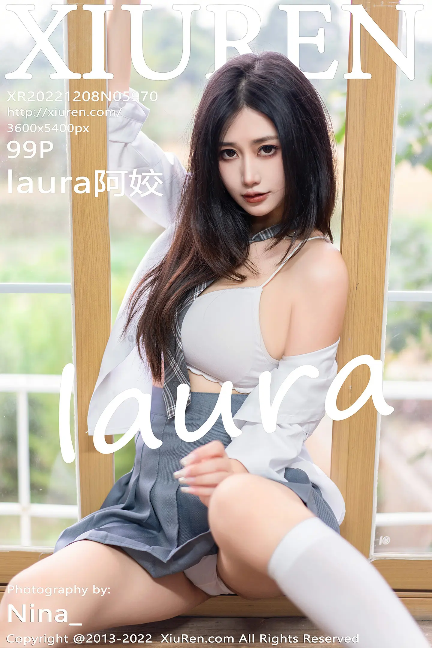 [XiuRen秀人网] VOL.5970 模特Laura阿姣性感学妹短裙制服露白色内衣秀曼妙身姿迷人写真99P-秀人网官方网站